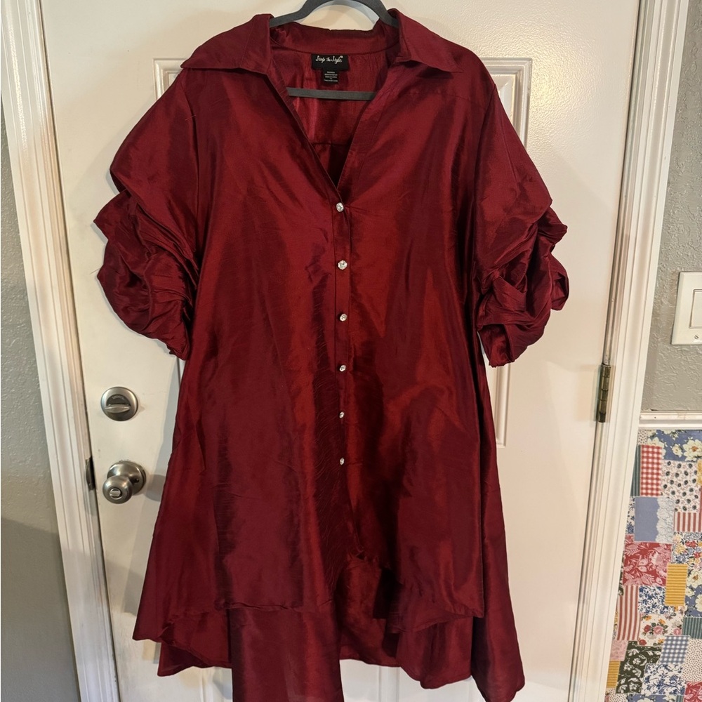 Deep Red Women's Dress by Ashley Stewart